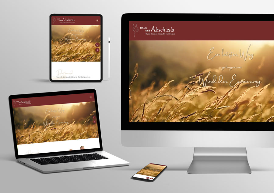 MockUp von der Website von Bestattugen Lohmann