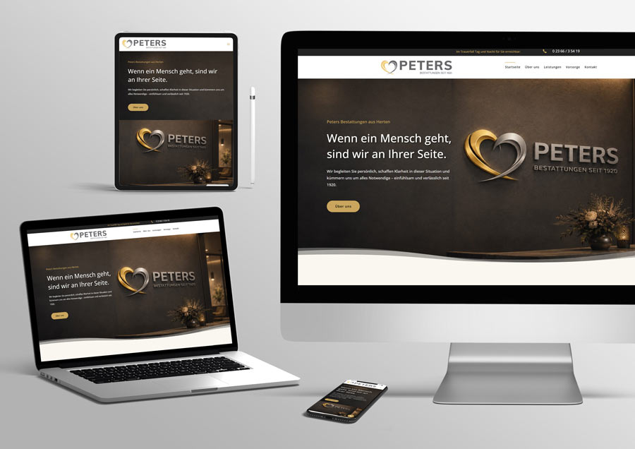 MockUp von der Website von Bestattugen Lohmann