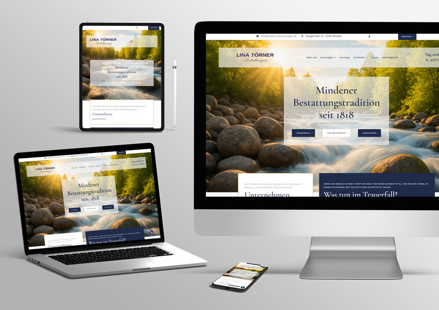 MockUp von der Website von Bestattugen Lohmann